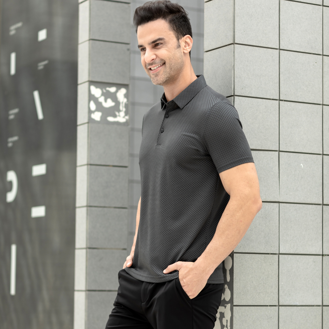 Camisa Polo de Textura Cómoda y Elástica